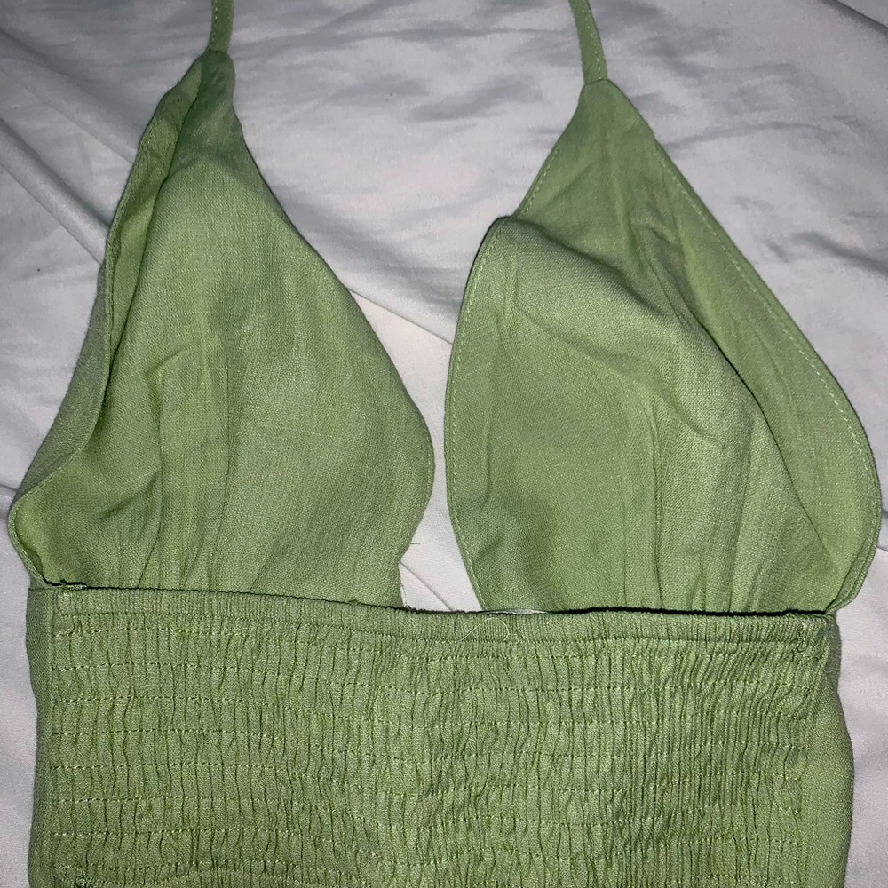 Princess Polly green halter top